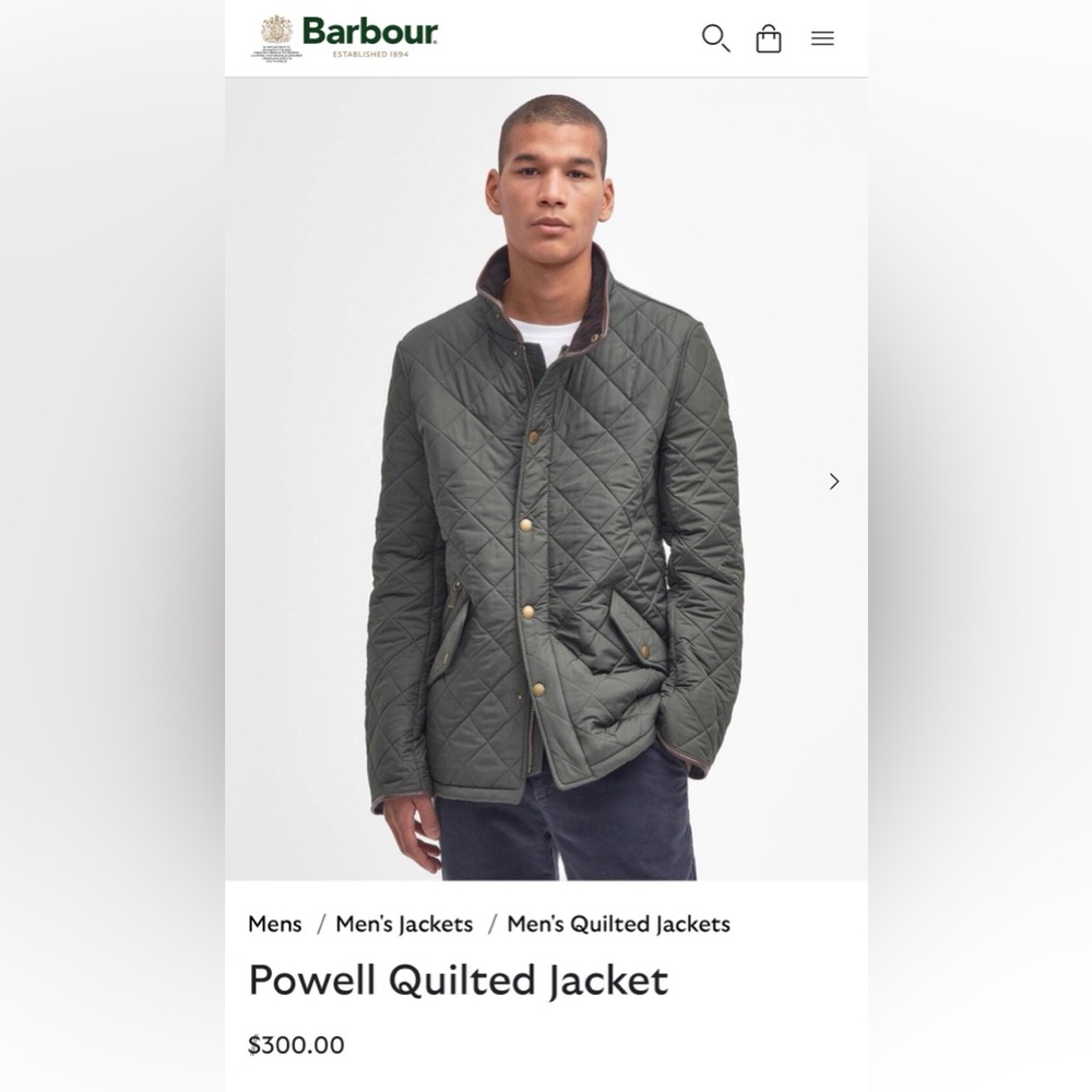 Barbour Powell Quilted Navy Jacket